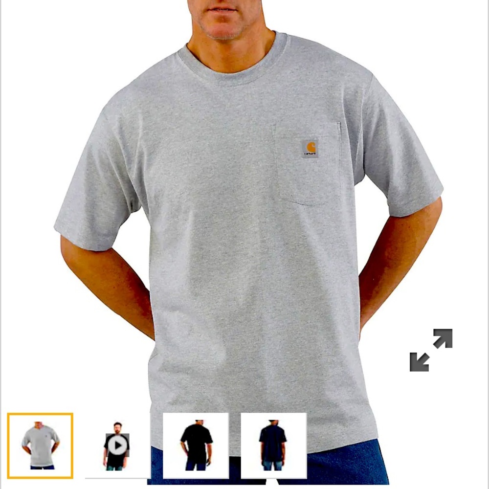 Carhartt relaxed fit heavyweight short sleeve pocket T-shirt size large - Picture 1 of 7
